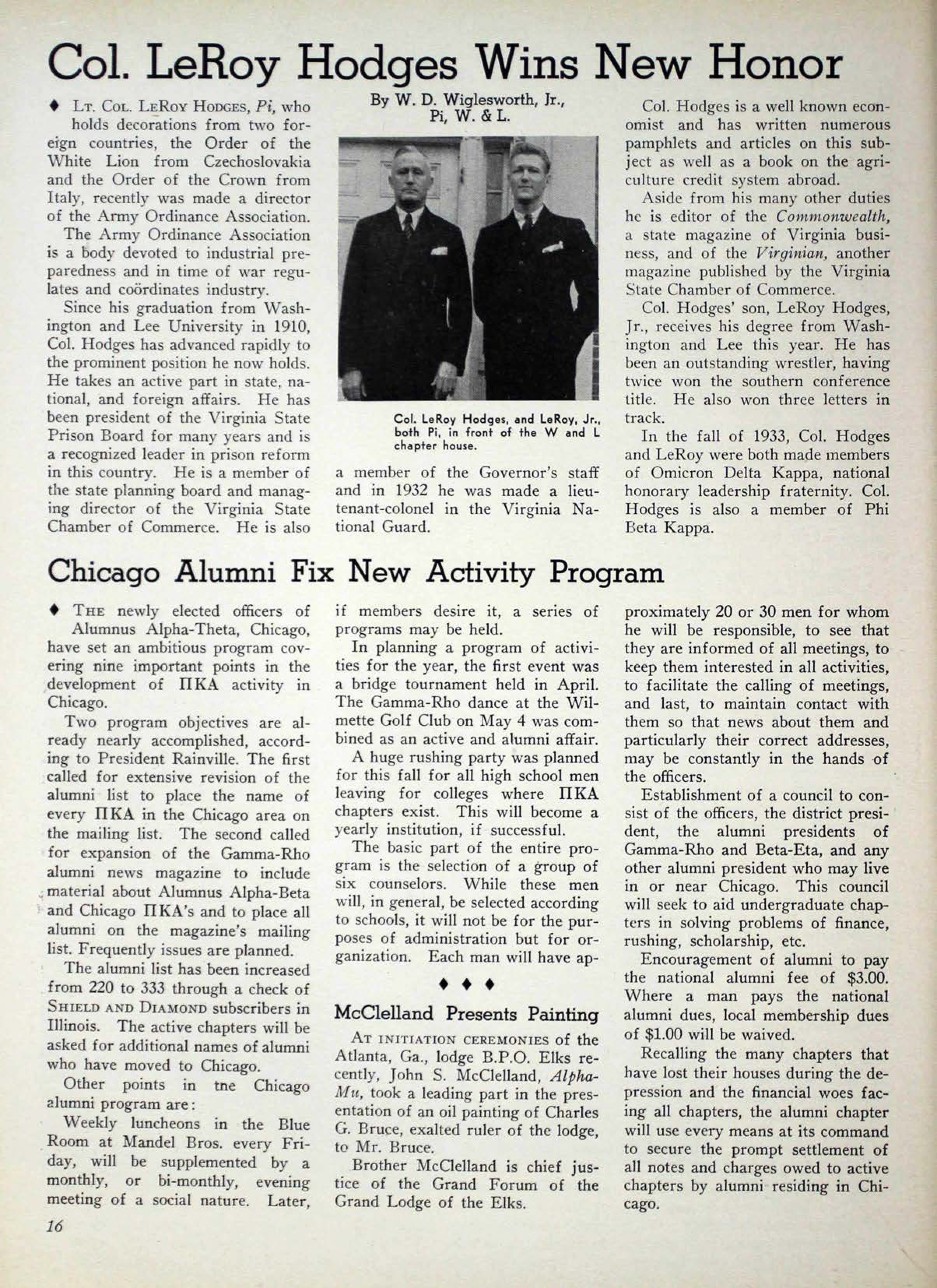 Col. Leroy Hodges Wins New Honor